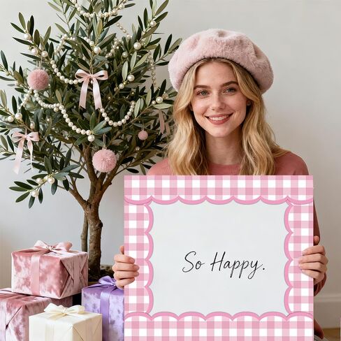 65 Feet Valentine's Day Bulletin Board Borders Rolled Border Scalloped Border Heart Plaid Rose Pink Bulletin Board Stickers for Decoration Party Home Office in Saudi Arabia