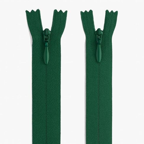 2 pcs 24 inch Green Zipper Invisible Nylon Zipper Non Separating Zippers Crafts 24" for Sewing in Saudi Arabia