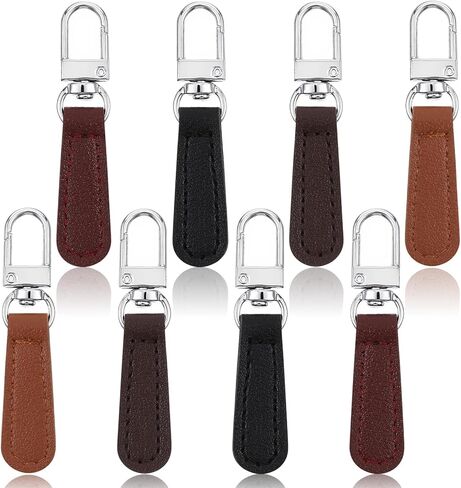 8 Pcs Zipper Pull Replacement Leather Decorative Handle Detachable Zipper Repair Tab for Luggage, Backpacks, Suitcases, Jackets, Purses, Handbags in Saudi Arabia