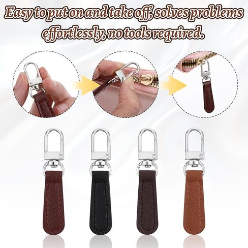 8 Pcs Zipper Pull Replacement Leather Decorative Handle Detachable Zipper Repair Tab for Luggage, Backpacks, Suitcases, Jackets, Purses, Handbags in Saudi Arabia