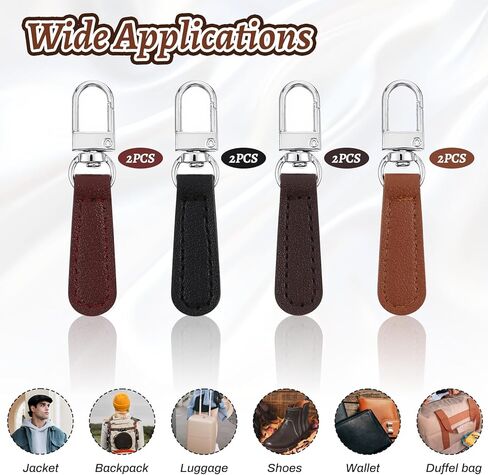 8 Pcs Zipper Pull Replacement Leather Decorative Handle Detachable Zipper Repair Tab for Luggage, Backpacks, Suitcases, Jackets, Purses, Handbags in Saudi Arabia