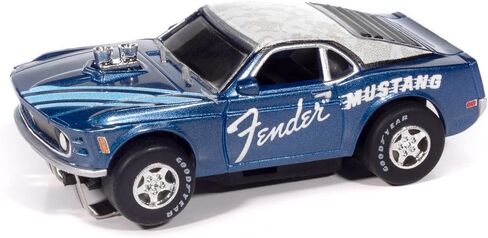 أوتو وورلد SC419-1B سوبر III 1970 بوس موستانج فيندر (أزرق) HO Scale Slot Car in Saudi Arabia