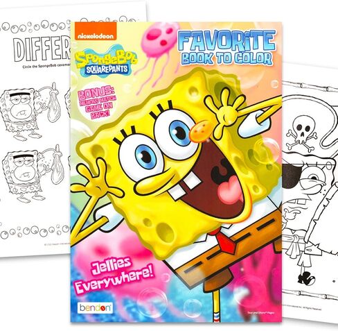 SPONGEBOB SQUAREPANTS Coloring and Activity Book Set - 32 Cartoon Coloring Pages, Activities, Games, Puzzles, More | Spongebob Coloring Book for Kids in Saudi Arabia