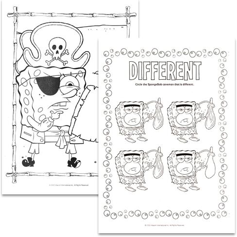 SPONGEBOB SQUAREPANTS Coloring and Activity Book Set - 32 Cartoon Coloring Pages, Activities, Games, Puzzles, More | Spongebob Coloring Book for Kids in Saudi Arabia