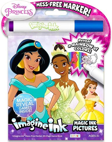 Disney Princess Imagine Ink Coloring Book Set - 24-Page Mess-Free Activity and Coloring Book for Toddlers with Markers | Disney Princess Coloring Pages in Saudi Arabia