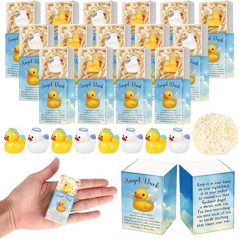 Yookeer 24 Sets Pocket Hugs Gift Bulk Emotional Resin Bird Positive Resin Animal Bird with Cheer Card Box Inspirational Office Gifts for Friends Coworkers Women Teacher Staff in Saudi Arabia