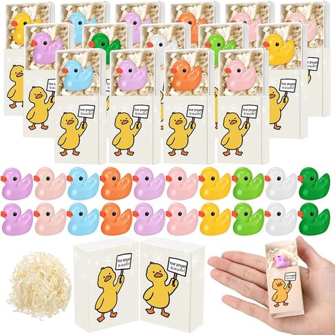 Yookeer 24 Sets Pocket Hugs Gift Bulk Emotional Resin Bird Positive Resin Animal Bird with Cheer Card Box Inspirational Office Gifts for Friends Coworkers Women Teacher Staff in Saudi Arabia