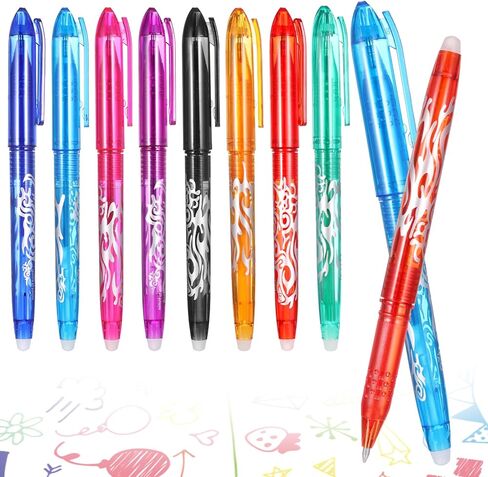 8 قطع من أقلام cobee القابلة للمسح بالحرارة للنسيج، أقلام تحديد النسيج 0.5 مم مع المطاط في النهاية بدون خطوط شبح علامات الأقمشة لخياطة اللحف والتطريز DIY in Kuwait