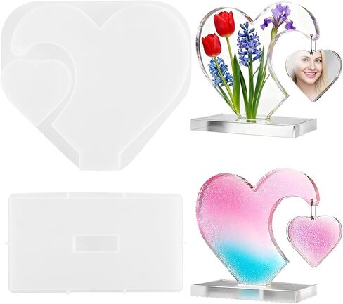 Large Photo Frame Resin Molds Heart Shape Silicone Moulds for Epoxy Resin Picture Frame Display Molds for DIY Art Crafts Table Home Decor Handmade Gifts in Saudi Arabia