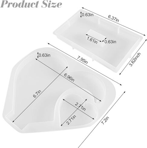 Large Photo Frame Resin Molds Heart Shape Silicone Moulds for Epoxy Resin Picture Frame Display Molds for DIY Art Crafts Table Home Decor Handmade Gifts in Saudi Arabia
