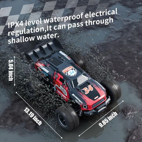 شاحنة RC احترافية بدون فرش 1:16 - سيارة وحشية بقوة 42+ ميلاً في الساعة لجميع التضاريس ودفع رباعي للبالغين والمراهقين | جهاز تحكم عن بعد 2.4 جيجا هرتز in Kuwait