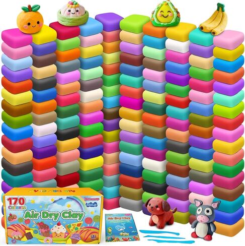 Air Dry Clay 170 Colors, Modeling Clay for Kids, DIY Molding Magic Toy with Tools, Gift for Kids Boys Girls in Saudi Arabia