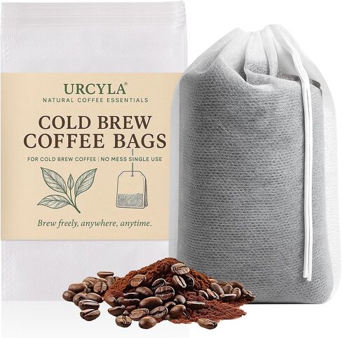 Cold Brew Bags, 120 Count Brew Coffee Filter Bags, 4 * 6 Inch Fine Mesh Drawstring Pouches, Fits Mason Jars & French Press, Ideal for Tea, Herbs & Spices in Kuwait