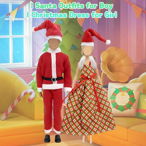 39 Pcs Christmas Clothes and Accessories for 11.5 inch Doll and 12 inch Doll, Princess Grown Suit 2 Christmas Sets 2 Outfits 2 Fashion Dress 2 Stylish Set 12 Shoes 5 Bags Girls in Saudi Arabia