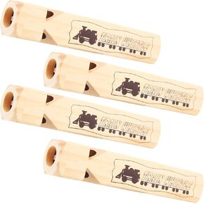 4 Pcs Wooden Train Whistle Solid Wooden Musical Instrument Noise Maker for Kids Birthday Party Classroom Rewards Childhood Music Enlightenment in Kuwait