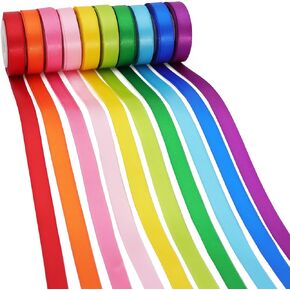 Rainbow Colorful Ribbon 3/8 Inch Double Face Satin Ribbon for Gift Wrapping DIY Crafts Birthday Party Decoration 10 Rolls Total 50 Yards in Saudi Arabia