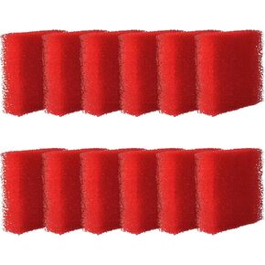 12-Pack Aquarium Glass Cleaner Sponges 3.25" x 3.25" x 1", Non-Scratch Scrubber Pads, Thick & Durable, Safe for Glass Fish Tanks for Crystal Clear View (Red) in Kuwait