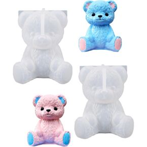2 Pack Bear Silicone Molds Charming Animal Resin Molds for Fondant Chocolate Candy Candle Soap DIY Craft in Kuwait