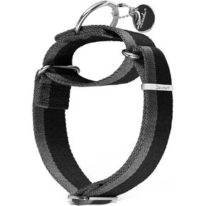 Martingale Collar 1.5 Inch Wide 1200D Extra Strong Nylon Dog Collar, No Pull Heavy Duty Dog Collar with 2-Color Stripe for Medium to XLarge Dogs (Extra Large, 1 1/2 Inch Wide, Military Green) in Saudi Arabia