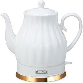 Ceramic Electric Kettle, 1.5 Liters/1200W Electric Tea Kettle, Heats Water Quickly, Automatic Shut - off, Boil - Dry Protection, Free Of BPA, Matte White in Kuwait