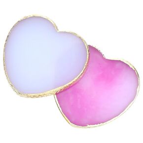 Sibba Resin Nail Art Palette 2 PCS Heart-Shaped Nail Polish Mixing Tray with Gold Edge Nails Art Display Board Cream White Deep Purple Nails Design Polish Holder Board for Professional Manicure Tools in Saudi Arabia