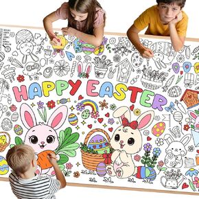 مفرش طاولة تلوين عيد الفصح - ملصق تلوين كبير مقاس 71 × 31.5 بوصة، ديكورات حفلات عيد الفصح - الحرف اليدوية، الألعاب، حشو السلال، أنشطة الفصل الدراسي in Kuwait