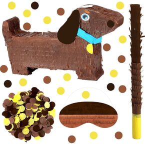 Soulchen Dachshund Puppy Party Piñata كلب صغير Piñata مع معصوب العينين والخفافيش جرو الكلب موضوع حفلة عيد ميلاد لعبة الزينة لسينكو دي مايو in Kuwait