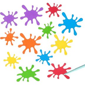 100 Pcs Paint Splatter Cutouts Colorful, Paper Multicolor Art Paint Party Decorations for Birthday Party Decoration School Bulletin Board Craft Home Wall Decor in Saudi Arabia