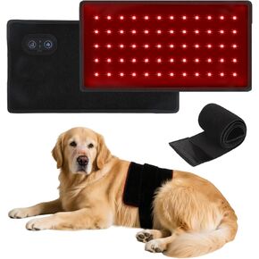 العلاج بالضوء الأحمر للكلاب، حزام العلاج بالضوء الأحمر القابل للارتداء لإصلاح جروح الحيوانات الأليفة، وتخفيف آلام المفاصل والظهر، 12.8 × 6.8 بوصة 660/850 نانومتر 80-LED in Kuwait