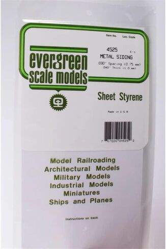 Evergreen 4525 - Corrugated Sheet, Game, 1 x 150 x 300 mm, Grid 0.75 mm, Pack of 1 in Saudi Arabia