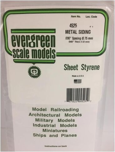 Evergreen 4525 - Corrugated Sheet, Game, 1 x 150 x 300 mm, Grid 0.75 mm, Pack of 1 in Saudi Arabia