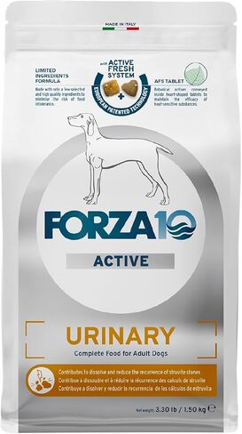 Forza10 - طعام للكلاب، طعام للكلاب بمكونات محدودة لصحة المسالك البولية ودعم التهاب المسالك البولية، غير معدل وراثيًا، بنكهة السمك، صنع في إيطاليا (3.3 رطل) in Kuwait