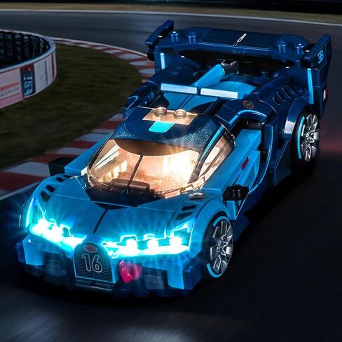 إضاءة LED متوافقة مع سيارة Lego 77253 Bugatti Vision Gran Turismo Hyper Sports - أضواء فقط، مجموعة إضاءة متوافقة مع Lego Speed ​​Champions 77253، غير متضمنة الوضع in Kuwait