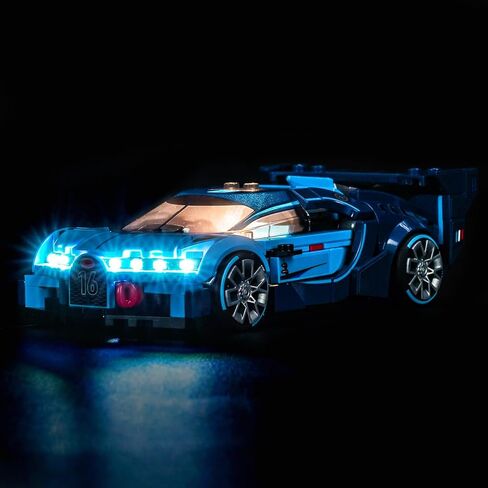 إضاءة LED متوافقة مع سيارة Lego 77253 Bugatti Vision Gran Turismo Hyper Sports - أضواء فقط، مجموعة إضاءة متوافقة مع Lego Speed ​​Champions 77253، غير متضمنة الوضع in Kuwait