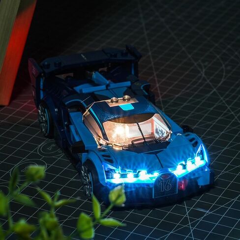 إضاءة LED متوافقة مع سيارة Lego 77253 Bugatti Vision Gran Turismo Hyper Sports - أضواء فقط، مجموعة إضاءة متوافقة مع Lego Speed ​​Champions 77253، غير متضمنة الوضع in Kuwait