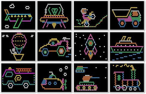 Paper Template Refill Sheets for Basic Fun Lite Brite Ultimate Classic - 12 Vehicle Sheets in Kuwait