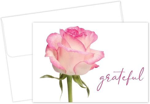 Great Papers! Grateful Pink Rose Thank You Note Card and Envelope, 4.875" x 3.375", 24 count (2025029) in Saudi Arabia