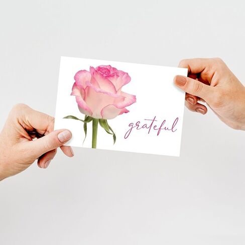Great Papers! Grateful Pink Rose Thank You Note Card and Envelope, 4.875" x 3.375", 24 count (2025029) in Saudi Arabia