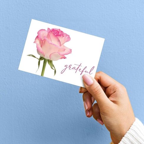 Great Papers! Grateful Pink Rose Thank You Note Card and Envelope, 4.875" x 3.375", 24 count (2025029) in Saudi Arabia