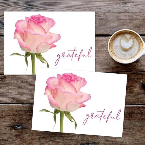 Great Papers! Grateful Pink Rose Thank You Note Card and Envelope, 4.875" x 3.375", 24 count (2025029) in Saudi Arabia