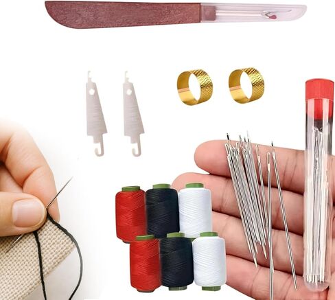37 Pcs Sewing Tool Set,Steel Needles for Hand Sewing,Portable Needle and Thread Kit,Sewing Kit,Steel Sewing Needles,Steel Sewing Needles Kit,Needle Threaders for Hand Sewing Include 25 Steel Needles in Saudi Arabia