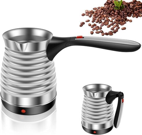 Turkish Coffee Maker, Stainless Steel 500ml Turkish Coffee Machine with Folding Handle, 5 to 6 Cups Capacity Turkish Coffee Pot, Electric Coffee Tea Warmer Kettle for Home Travel (Diamond) in Saudi Arabia