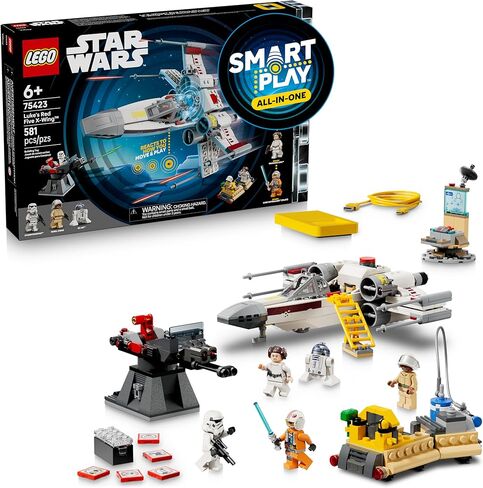 اللعب الذكي من ليجو ستار وورز: لعبة البناء التفاعلية Luke's Red Five X-Wing - مجموعة الكل في واحد - تتفاعل مع كيفية التحرك واللعب باستخدام الطوب الذكي - هدية للأولاد والبنات والأطفال من سن 6 سنوات فما فوق - 75423 in Kuwait