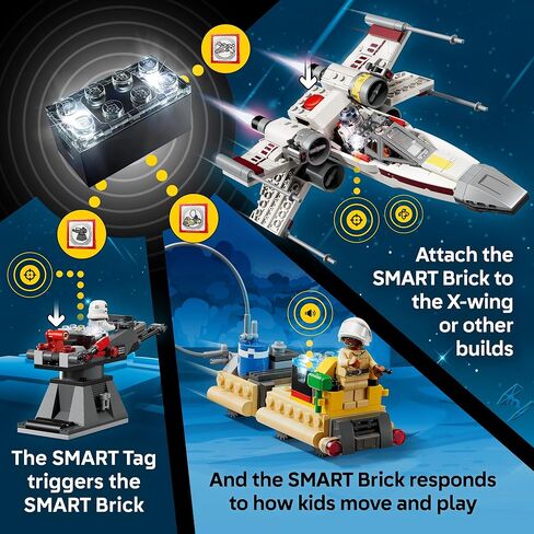 اللعب الذكي من ليجو ستار وورز: لعبة البناء التفاعلية Luke's Red Five X-Wing - مجموعة الكل في واحد - تتفاعل مع كيفية التحرك واللعب باستخدام الطوب الذكي - هدية للأولاد والبنات والأطفال من سن 6 سنوات فما فوق - 75423 in Kuwait