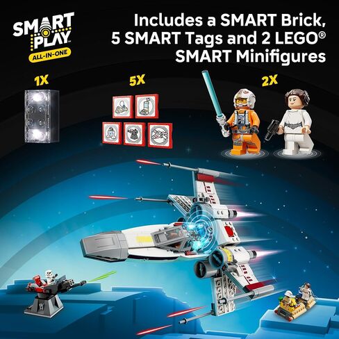 اللعب الذكي من ليجو ستار وورز: لعبة البناء التفاعلية Luke's Red Five X-Wing - مجموعة الكل في واحد - تتفاعل مع كيفية التحرك واللعب باستخدام الطوب الذكي - هدية للأولاد والبنات والأطفال من سن 6 سنوات فما فوق - 75423 in Kuwait