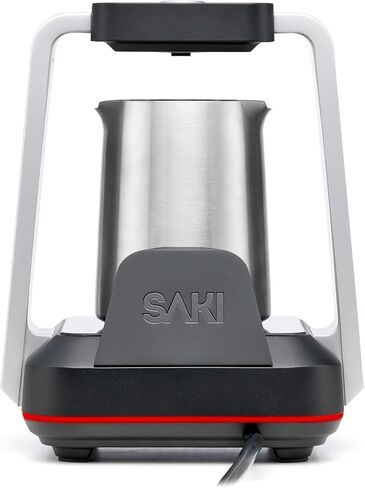 ماكينة صنع القهوة التركية ساكي، كهربائية بتصميم مفتوح الشكل، تقنية SandBrew، كشف ذروة الرغوة، 100% من الفولاذ المقاوم للصدأ الخالي من البلاستيك، آمنة للاستخدام في غسالة الأطباق، 1-5 أكواب، 120 فولت - أسود in Kuwait