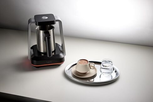 ماكينة صنع القهوة التركية ساكي، كهربائية بتصميم مفتوح الشكل، تقنية SandBrew، كشف ذروة الرغوة، 100% من الفولاذ المقاوم للصدأ الخالي من البلاستيك، آمنة للاستخدام في غسالة الأطباق، 1-5 أكواب، 120 فولت - أسود in Kuwait