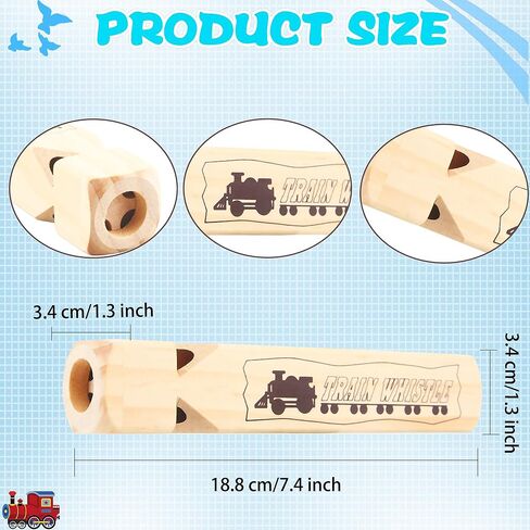 4 Pcs Wooden Train Whistle Solid Wooden Musical Instrument Noise Maker for Kids Birthday Party Classroom Rewards Childhood Music Enlightenment in Kuwait