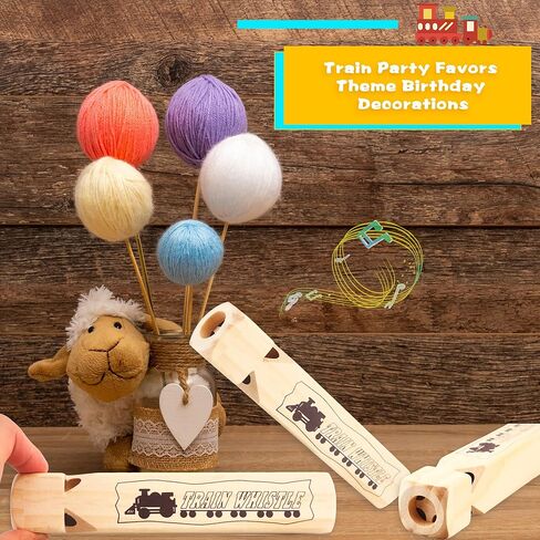 4 Pcs Wooden Train Whistle Solid Wooden Musical Instrument Noise Maker for Kids Birthday Party Classroom Rewards Childhood Music Enlightenment in Kuwait