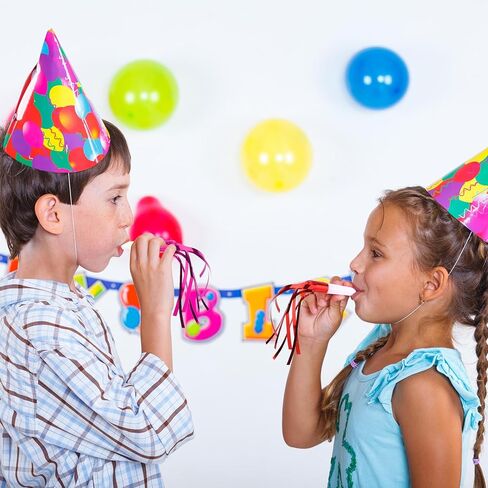 12pcs Glitter Fringed Party Blowers, Colorful Birthday Blow Horns Funny Noise Makers Party Favors Squawker Blowouts for Birthday New Years Graduation in Saudi Arabia